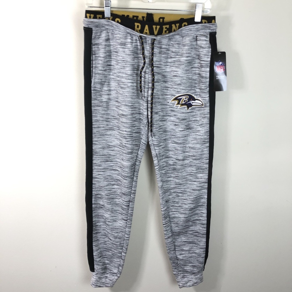 NWT Baltimore Ravens NFL Team Apparel Soft Jogger Sweatpants Women's Sz M Gray